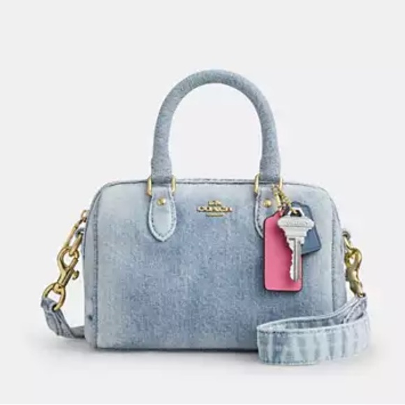 Coach Handbags - NWT Coach Mini Rowan Loved Denim Satchel Bag